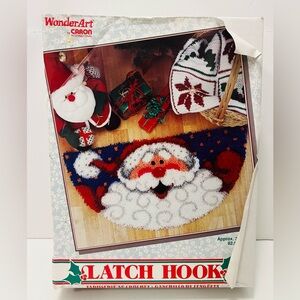 Wonder Art by Caron Vintage Kris Kringle Santa Claus Latch Hook Rug Kit 33 x 16